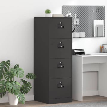 vidaXL Bestandkast met lade Zwart 44 x 50 x 139 cm, Verzenden