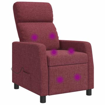 vidaXL Massage Relaxstoel Wijnrood Stof, Maison & Meubles, Fauteuils, Verzenden