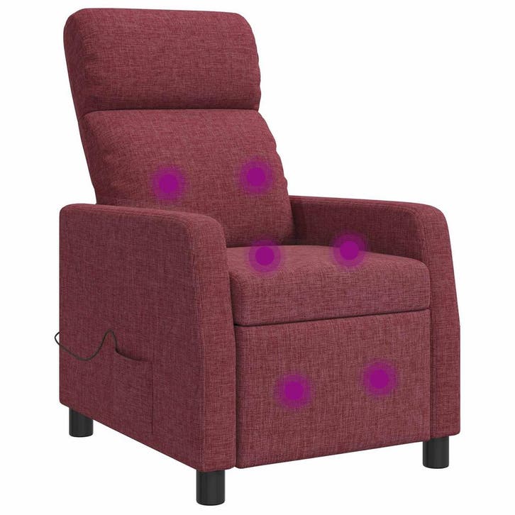 vidaXL Massage Relaxstoel Wijnrood Stof, Maison & Meubles, Fauteuils, Envoi