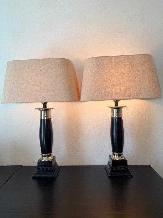 Heavy heigh-end - Kolom vloerlamp (2) - Metaal, Chroom -, Antiek en Kunst, Curiosa en Brocante