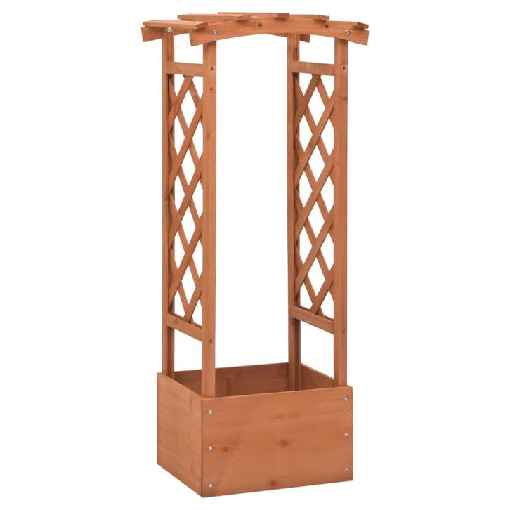 vidaXL Latwerkplantenbak met boog 49x39x117 cm vurenhout, Jardin & Terrasse, Pots de fleurs, Envoi