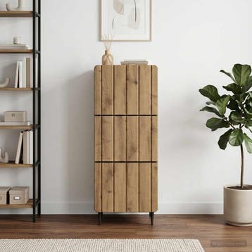 vidaXL Ladekast 33 x 34,5 x 92 cm Bewerkt hout Artisanaal, Verzenden, Nieuw
