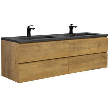 Badkamermeubel Set Angela 160cm Eiken Badmeubel, Verzenden, Nieuw