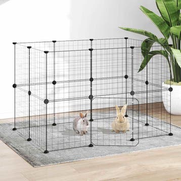 vidaXL Huisdierenkooi met deur 20 panelen 105x70x70 cm staal, Dieren en Toebehoren, Verzenden, Nieuw