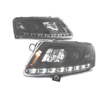 Phares Pour Audi A6 4F 04-08 Feux Diurnes Fond Noir, Verzenden