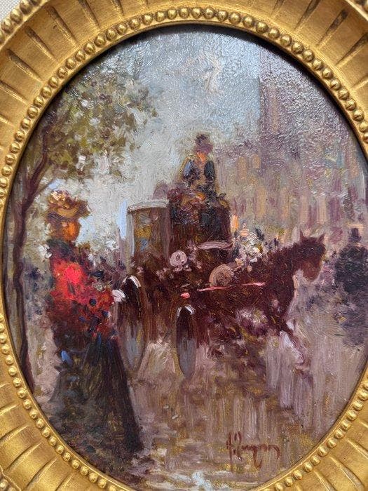 Antonino Pecoraro (XX) - Belle Epoque, Antiquités & Art, Art | Peinture | Classique