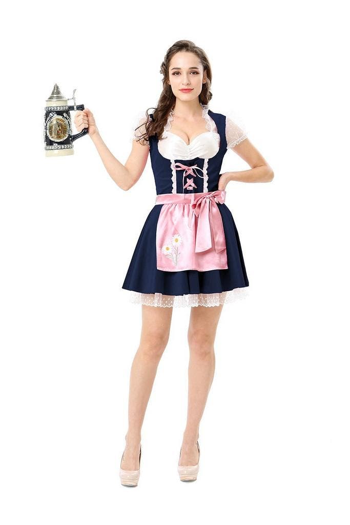 Dirndl Jurk Oktoberfest Donkerblauw, Kinderen en Baby's, Carnavalskleding en Verkleedspullen, Nieuw, Verzenden
