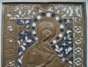 Icoon - Moeder Gods - brons,emaille