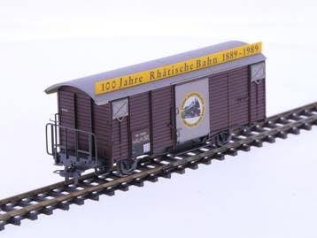 Schaal H0m Bemo 2256-1 gesloten goederenwagon Gb 5100 10..., Hobby en Vrije tijd, Modeltreinen | H0, Gebruikt, Gelijkstroom, Wagon