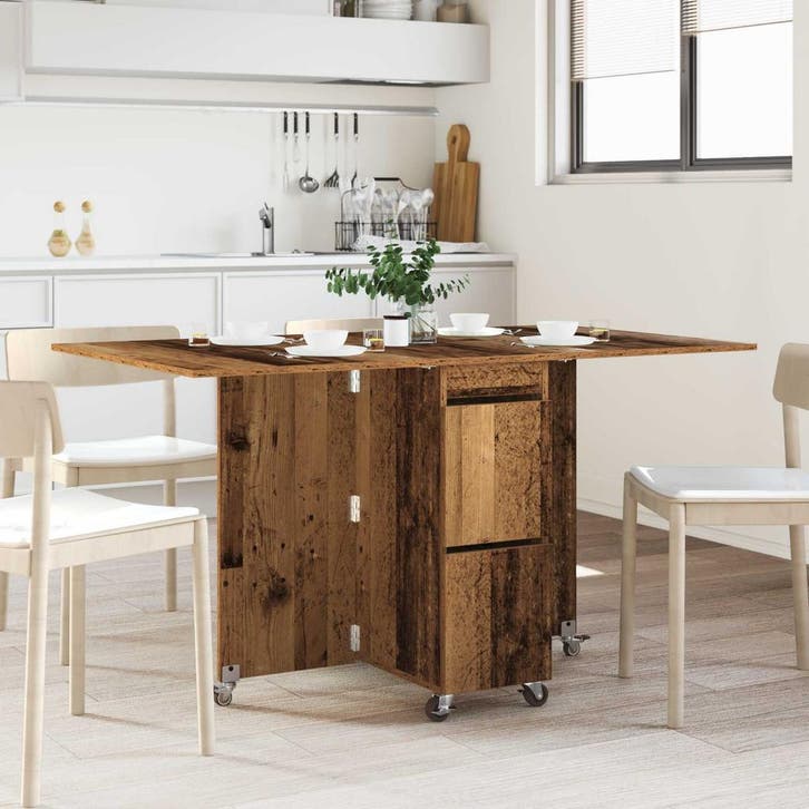 vidaXL Eettafel 2 pcs 140 x 80 x 77 cm Bewerkt hout Oud hout, Huis en Inrichting, Tafels | Eettafels, Nieuw, Verzenden