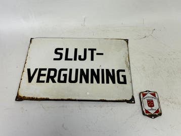 emaille borden - Emaille bord (2) - IJzer, Emaille