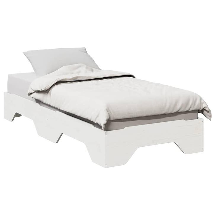 vidaXL Bedframe zonder matras stapelbaar 90x190 cm massief, Maison & Meubles, Chambre à coucher | Lits, Envoi
