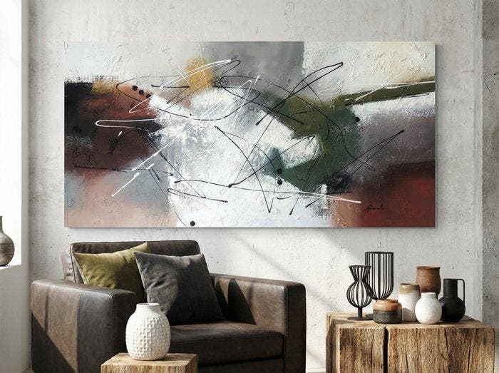 Monika Spiewak - Abstract - Oil Painting Stretched On The, Antiek en Kunst, Kunst | Schilderijen | Modern