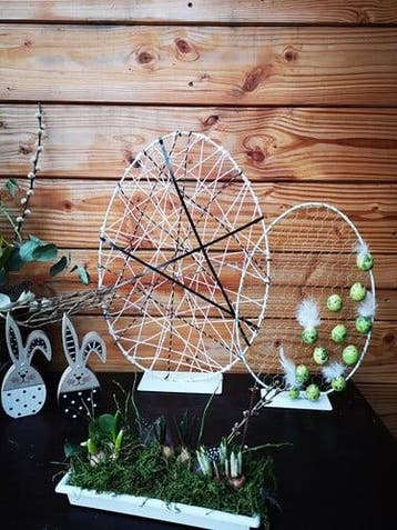 Metalen Frame Ei ring White op voet excl. decoratie 32x47 cm, Nieuw