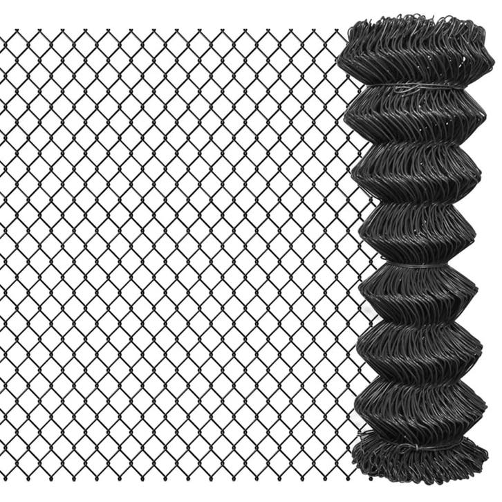 vidaXL Gaashek 25x1,25 m staal grijs, Tuin en Terras, Tuinhekken en Hekwerk, Nieuw, Verzenden