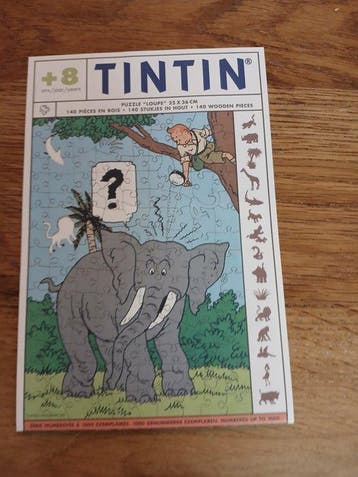 Hergé/Moulinsart luxe houten legpuzzel loupe gelimiteerde, Boeken, Nieuw