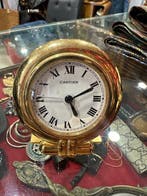 Horloge de table - Cartier - Acier, Plaqué or - 1970-1980, Antiquités & Art, Antiquités | Horloges