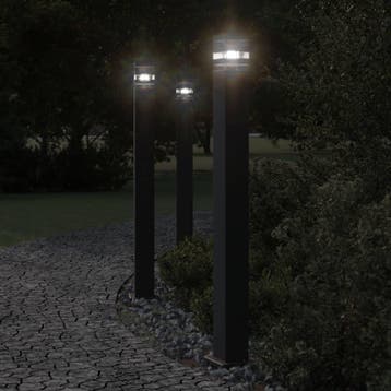 vidaXL Vloerlamp voor buiten met sensor 110 cm aluminium, Verzenden