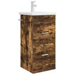 vidaXL Badkamer Vanity met Wastafel Gerookt eiken 42 x 40 x, Maison & Meubles, Tables | Coiffeuses, Verzenden