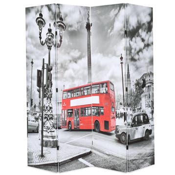 vidaXL Kamerscherm inklapbaar Londen bus 160x170 cm zwart en, Verzenden, Nieuw