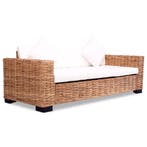 vidaXL 3-zitsbank / zetel natuurlijk rattan, Huis en Inrichting, Verzenden, Nieuw