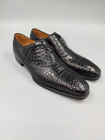 Enzo Bonafè-Crocodile-Toecap-UK8,5 - Veterschoenen - Maat:, Nieuw