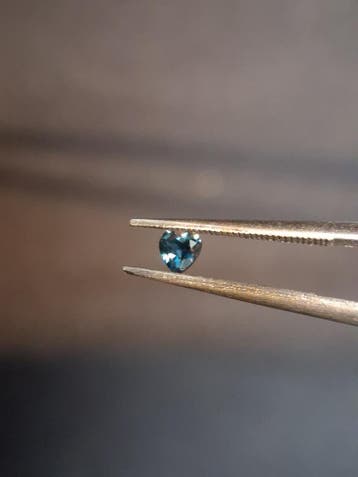 Natural London Blue Topaz - 0.125 ct - heart - high end jewe, Verzenden, Nieuw