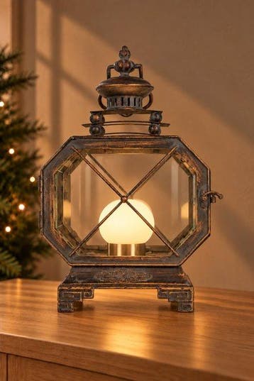 Lanterne - Verre, Métal - Lanterne, octogonale
