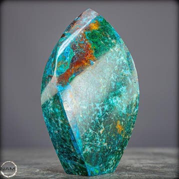 Azuriet-Malachiet-Chrysocolla-vlam – Een meesterwerk van de