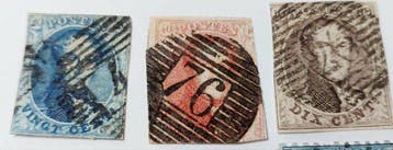 België 1849 - België 1849/1850 - Leopold I 10,20 40 ct: 3 x, Postzegels en Munten, Postzegels | Europa | België, Gestempeld