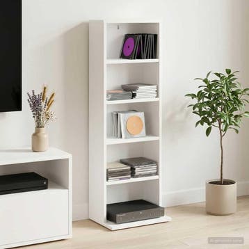 vidaXL CD Kast Wit 33 x 23,5 x 97,5 cm Bewerkt hout, Verzenden