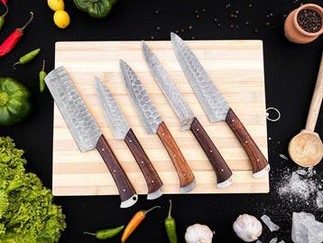 Keukenmes - Kitchen knife set - F44 - Staal, Hout,