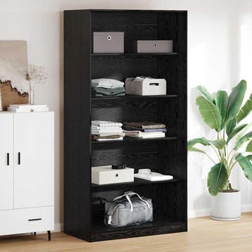 vidaXL Kledingkast Zwart Eiken 100 x 50 x 200 cm Bewerkt, Huis en Inrichting, Verzenden, Nieuw