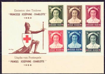 België 1953 - Reeks Rode Kruis H.M. Prinses, Gestempeld