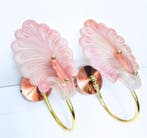 Applique murale (2) - feuille - Verre, Laiton