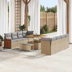 vidaXL Tuinbank Set met kussen 12 pcs Beige en Lichtgrijs, Verzenden, Nieuw