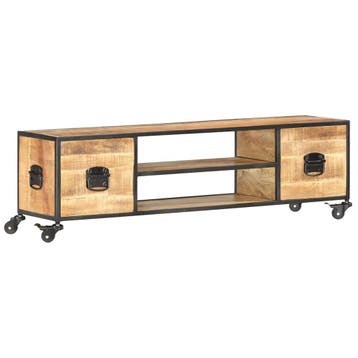 vidaXL Tv-meubel 130x30x39 cm massief mangohout, Verzenden