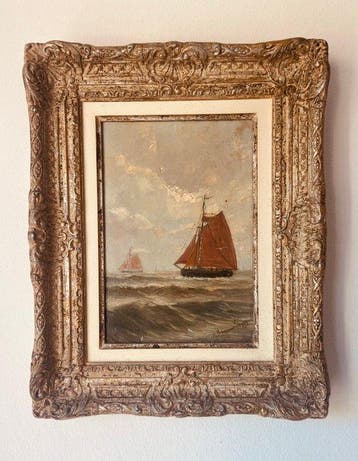 Romain Steppe (1859-1927) - Zicht op de Schelde, Antiquités & Art
