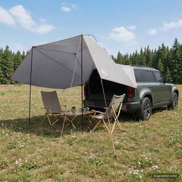 vidaXL Auto Tent 350 x 250 cm Grijs en Oranje Polyester en, Caravans en Kamperen, Verzenden, Nieuw