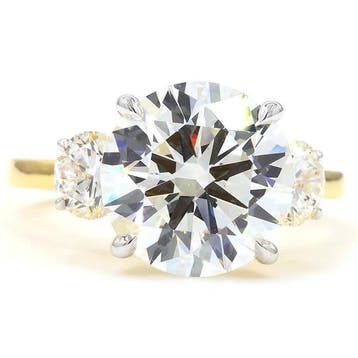 Ring - 18 karaat Geel goud - 6.00ct. tw. Diamant (Lab-grown), Handtassen en Accessoires, Ringen, Nieuw