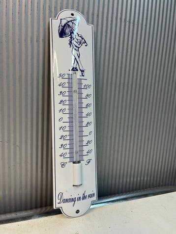 Emaille wandthermometer – Golfer – Dancing in the Rain -