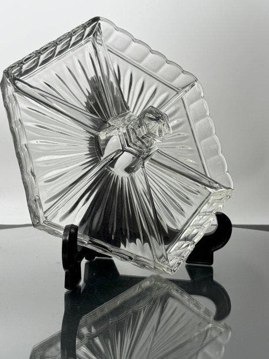 Val Saint Lambert, Luxval - Plateau - Larges Cotes plates -, Antiquités & Art, Antiquités | Verre & Cristal