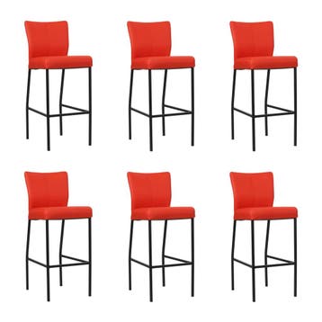 Set van 6 Leren barkruk Revolt hoog - Toledo Ferrari, Nieuw, Leer, Ophalen of Verzenden, 90 cm of meer