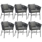 tectake Stoelset Valeiras in rope-design, dikke kussens, 60x, Tuin en Terras, Verzenden, Nieuw