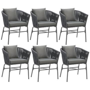tectake Stoelset Valeiras in rope-design, dikke kussens, 60x, Tuin en Terras, Verzenden, Nieuw