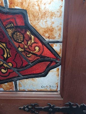 Geïnspireerd door de antieke stijl Glas-in-loodraam - Crul