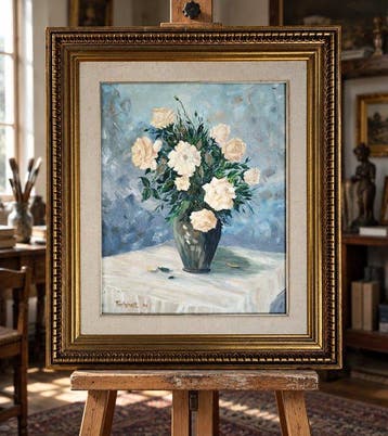 École catalane (XX) - Roses blanches