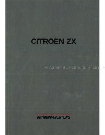 1992 CITROËN ZX INSTRUCTIEBOEKJE DUITS
