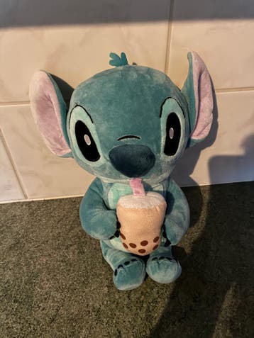 Disney Stitch Knuffel, Met Koffiefles, 25cm, Ophalen of Verzenden
