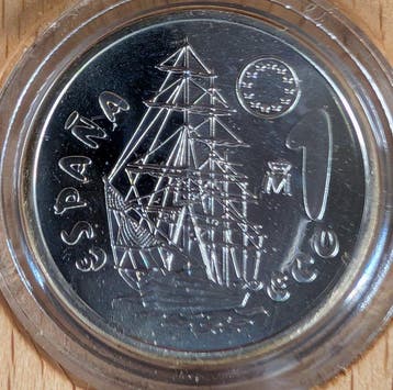 Spanje. 1 Ecu / 1 Euro 1996/1997 2 x Coins (Zonder